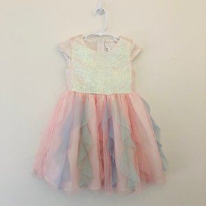 3T Sparkly Pink and Blue Ombre Dress